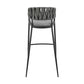 Vigona Bar Stool in Black Metal with Grey Fabric and Faux Leather By Armen Living | Bar Stools | Modishstore - 6