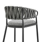 Vigona Counter Stool in Black Metal with Grey Fabric and Faux Leather By Armen Living | Counter Stools | Modishstore - 10