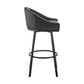 Noran Swivel Counter Stool in Black Metal with Black Faux Leather By Armen Living | Counter Stools | Modishstore - 4