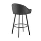 Noran Swivel Counter Stool in Black Metal with Black Faux Leather By Armen Living | Counter Stools | Modishstore - 5