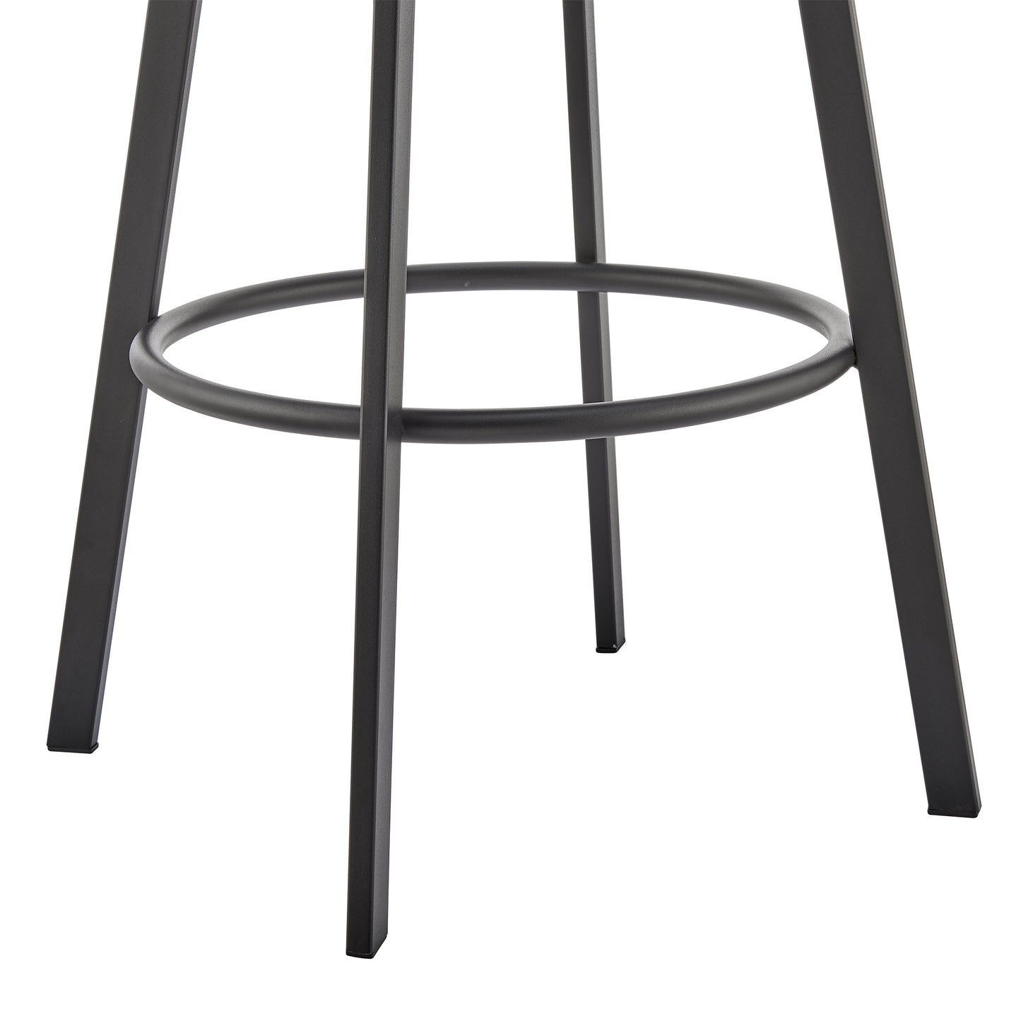 Noran Swivel Counter Stool in Black Metal with Black Faux Leather By Armen Living | Counter Stools | Modishstore - 8