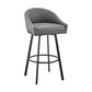Noran Swivel Counter Stool in Black Metal with Black Faux Leather By Armen Living | Counter Stools | Modishstore - 12