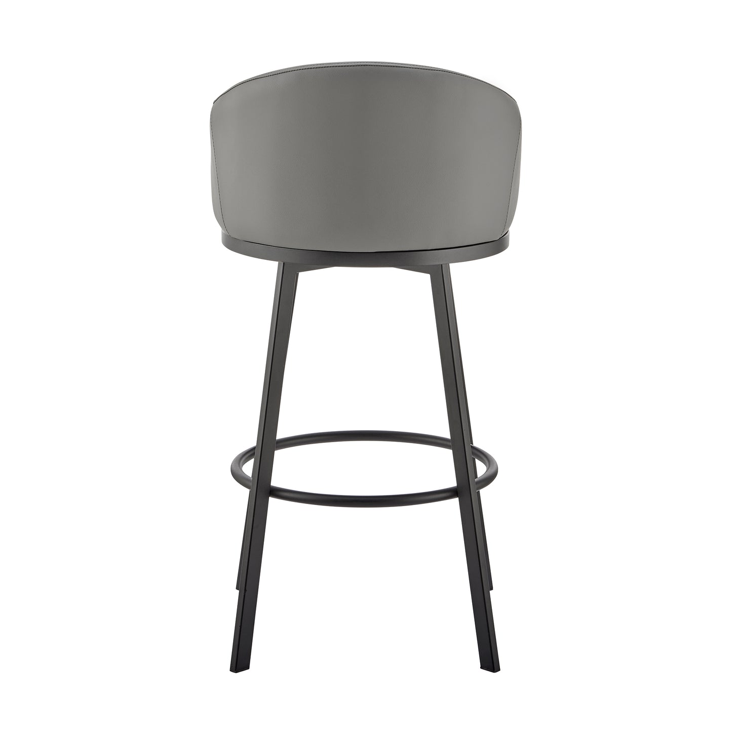 Noran Swivel Counter Stool in Black Metal with Black Faux Leather By Armen Living | Counter Stools | Modishstore - 16