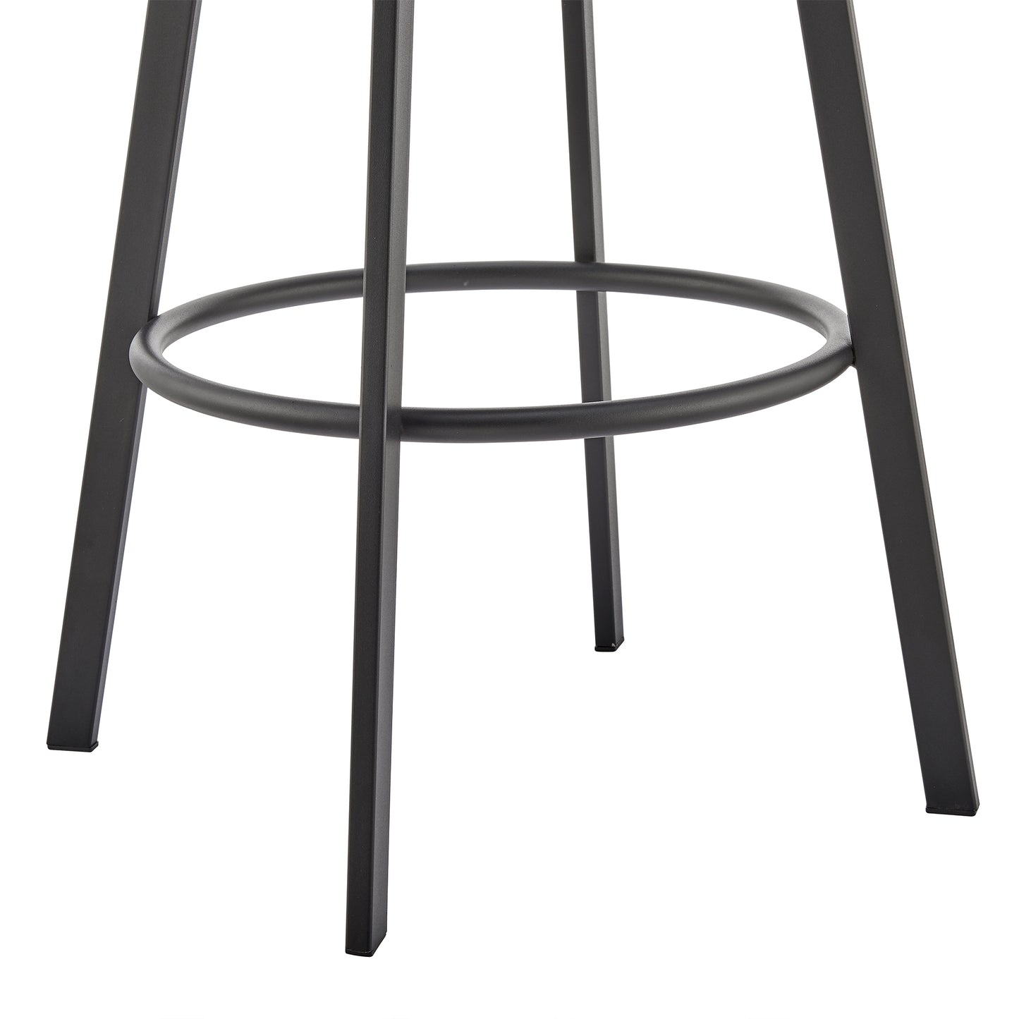 Noran Swivel Counter Stool in Black Metal with Black Faux Leather By Armen Living | Counter Stools | Modishstore - 18