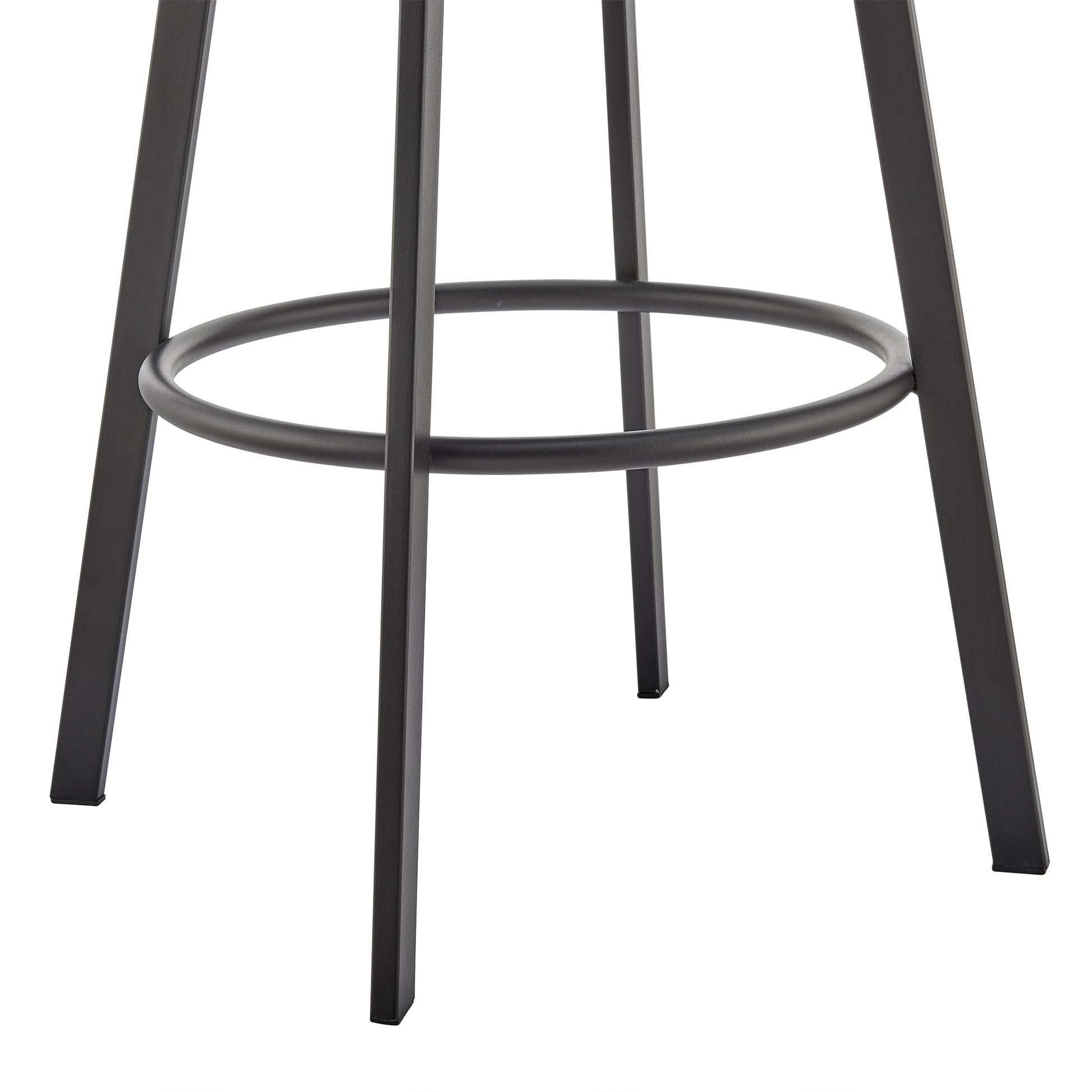 Noran Swivel Counter Stool in Black Metal with Black Faux Leather By Armen Living | Counter Stools | Modishstore - 18
