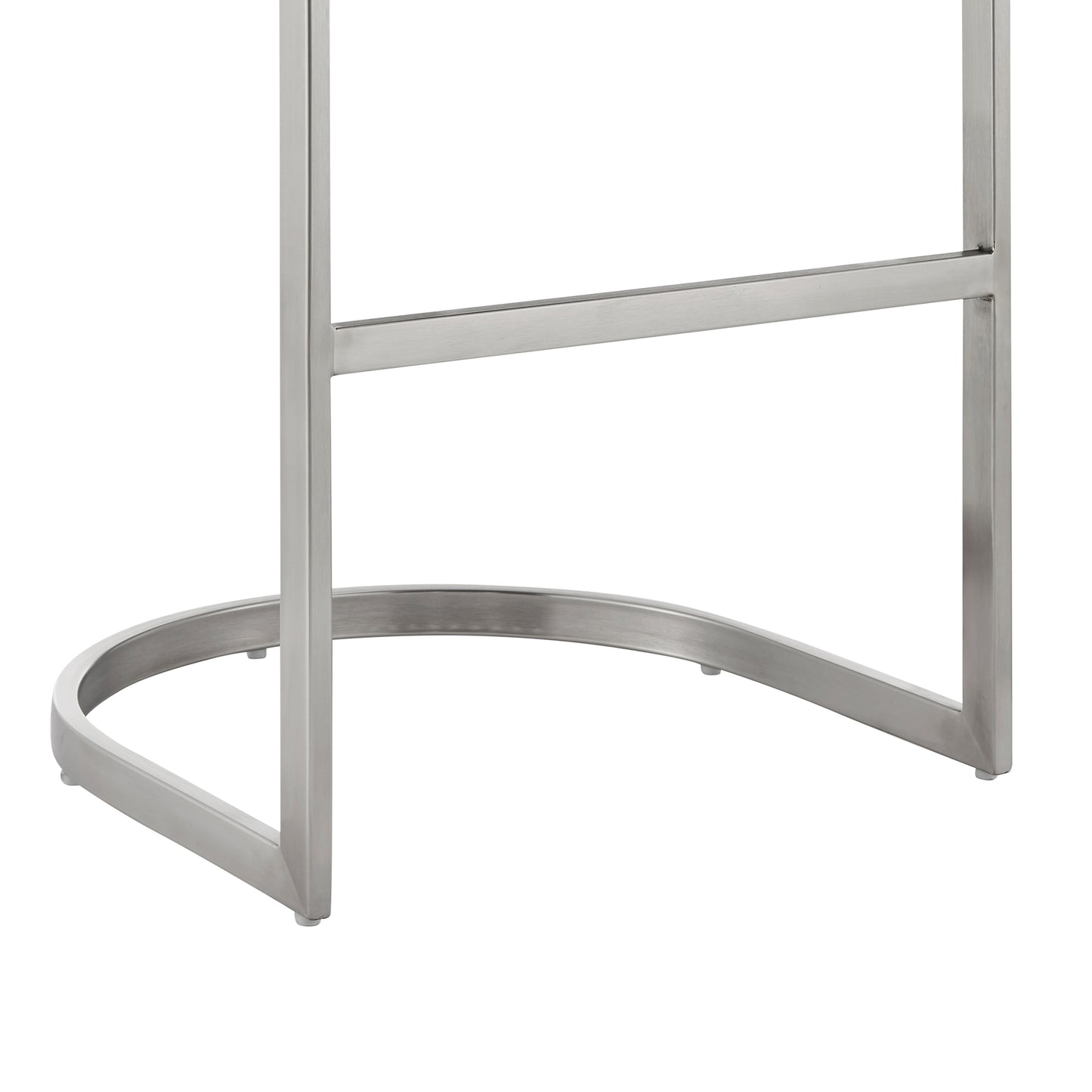 Atherik Bar Stool in Brushed Stainless Steel with White Faux Leather By Armen Living | Bar Stools | Modishstore - 18