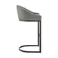 Atherik Bar Stool in Black Metal with Grey Faux Leather By Armen Living | Bar Stools | Modishstore - 4