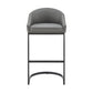 Atherik Counter Stool in Black Metal with Grey Faux Leather By Armen Living | Counter Stools | Modishstore - 3