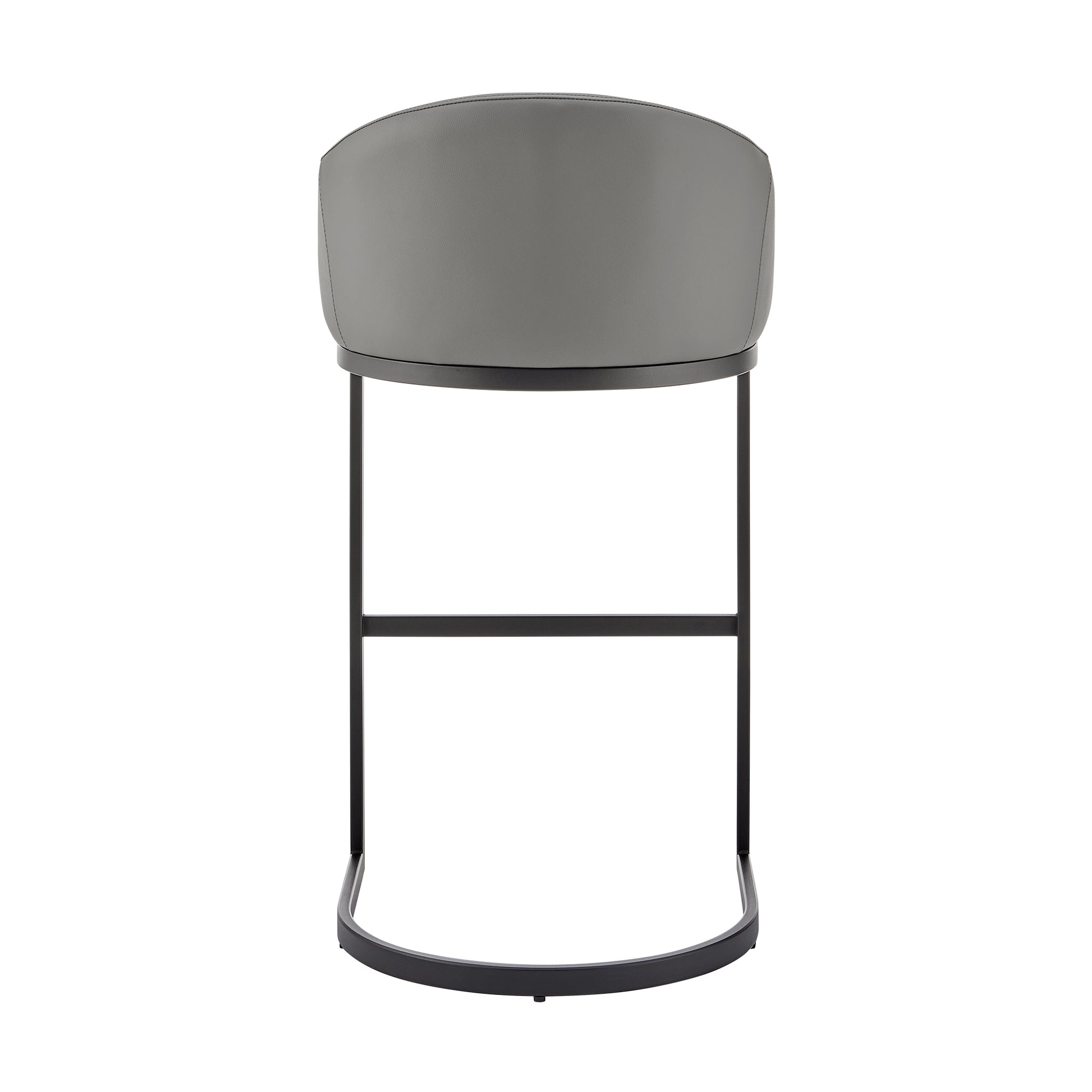 Atherik Counter Stool in Black Metal with Grey Faux Leather By Armen Living | Counter Stools | Modishstore - 6