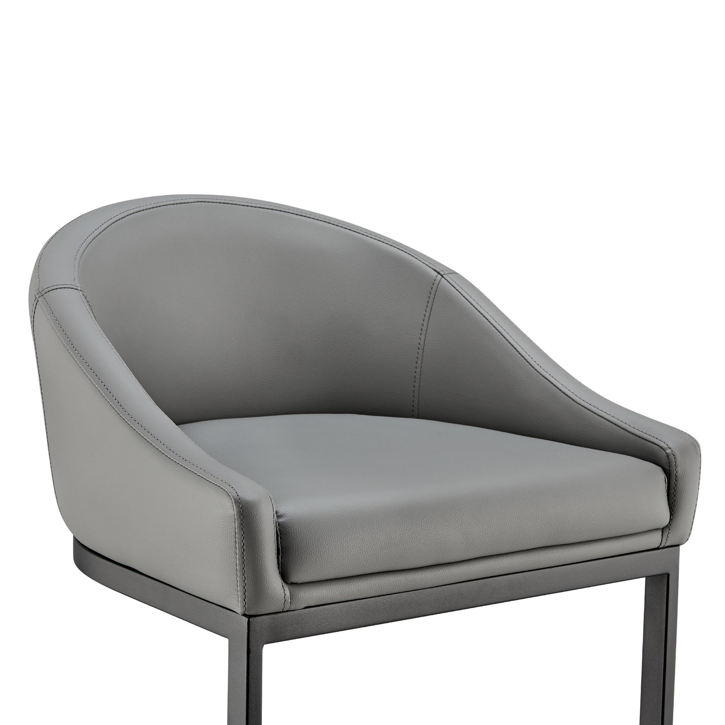 Atherik Counter Stool in Black Metal with Grey Faux Leather By Armen Living | Counter Stools | Modishstore - 7