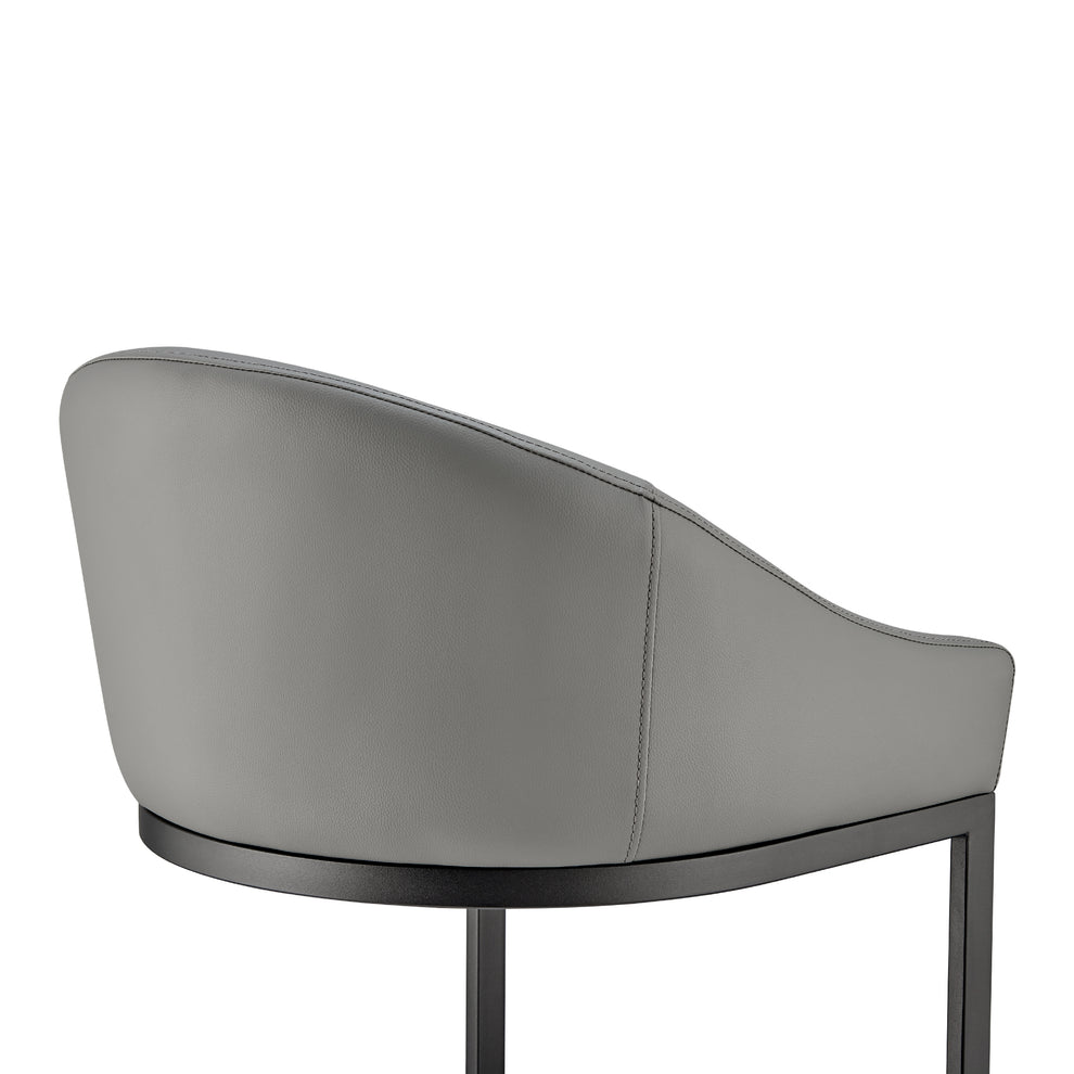 Atherik Counter Stool in Black Metal with Grey Faux Leather By Armen Living | Counter Stools | Modishstore - 10