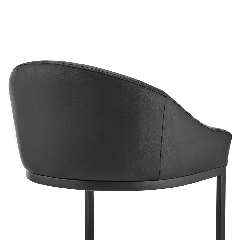 Atherik Counter Stool in Black Metal with Grey Faux Leather By Armen Living | Counter Stools | Modishstore - 20