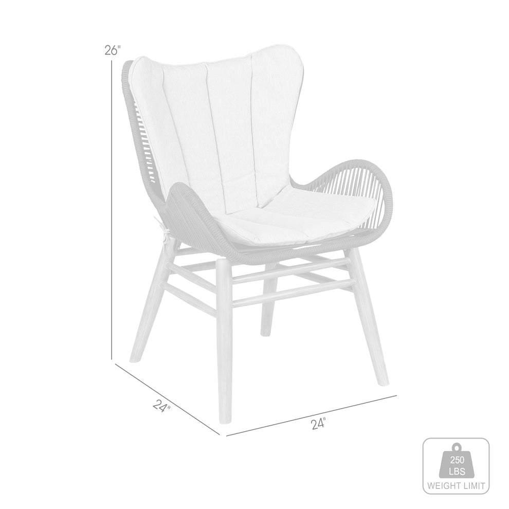 Fanny Outdoor Patio Dining Chair in Dark Eucalyptus Wood and Truffle Rope By Armen Living | Outdoor Chairs | Modishstore - 10