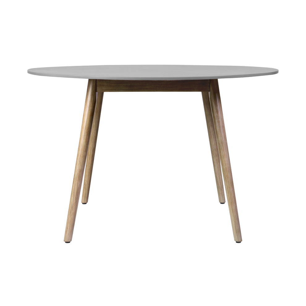 Sydney Outdoor Patio Round Dining Table in Light Eucalyptus and Grey Stone By Armen Living | Outdoor Tables | Modishstore - 4