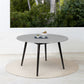 Sydney Outdoor Patio Round Dining Table in Dark Eucalyptus and Grey Stone By Armen Living | Outdoor Tables | Modishstore