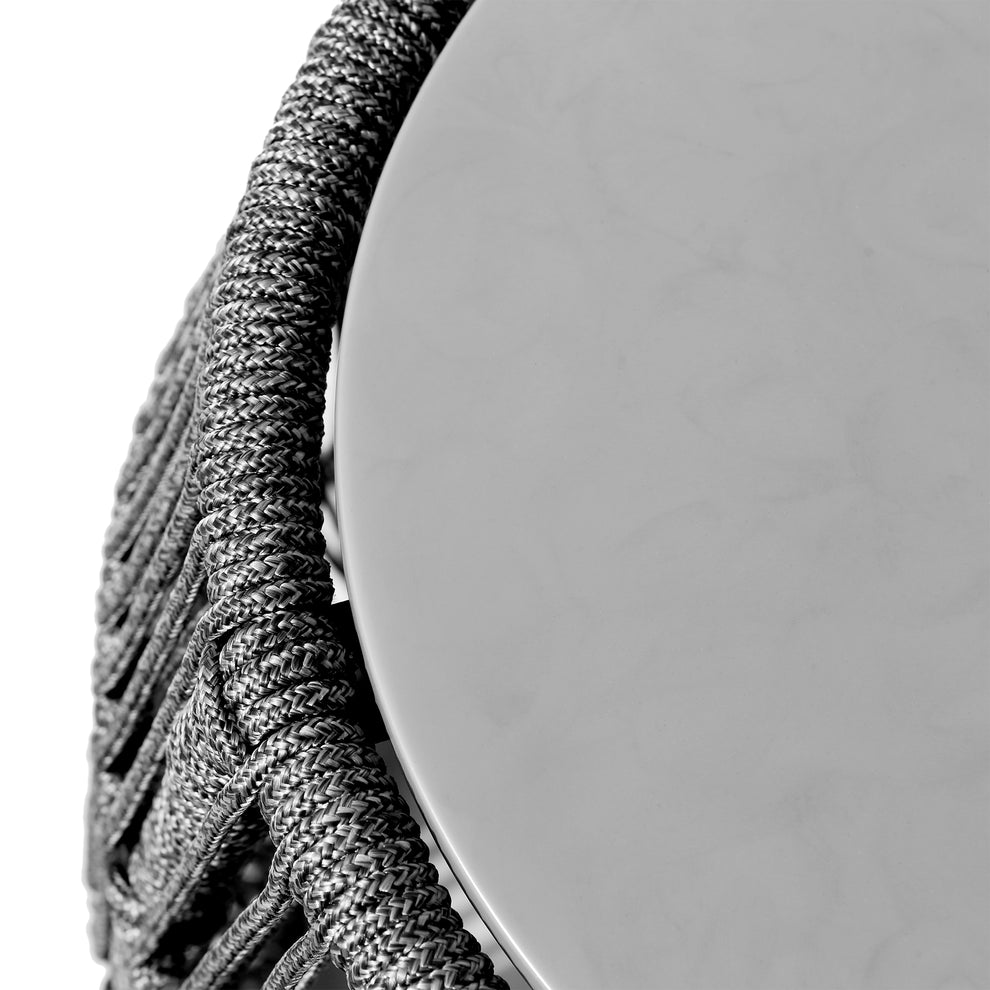 Emory Indoor Outdoor Garden Stool End Table in Grey Rope and Grey Stone By Armen Living | End Tables | Modishstore - 4