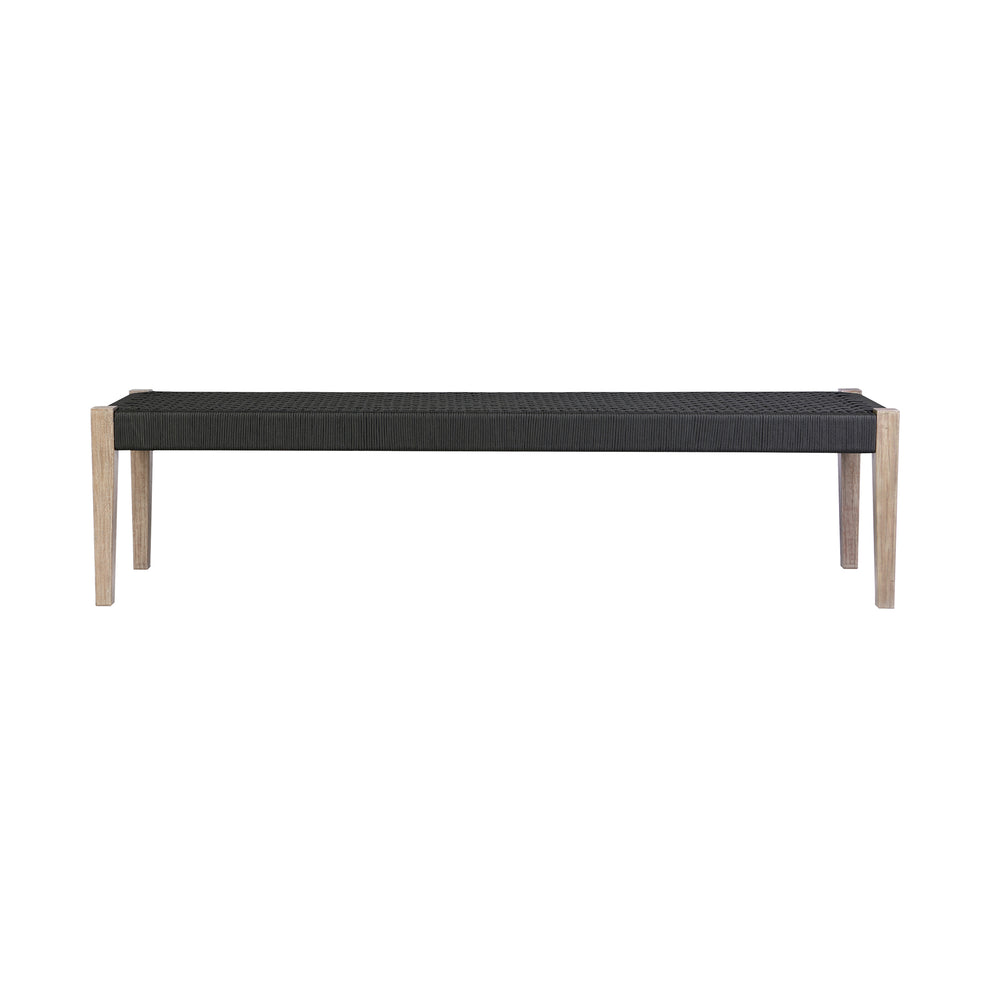 Camino Indoor Outdoor Dining Bench in Eucalyptus Wood and Grey Rope By Armen Living | Outdoor Stools & Benches | Modishstore - 11