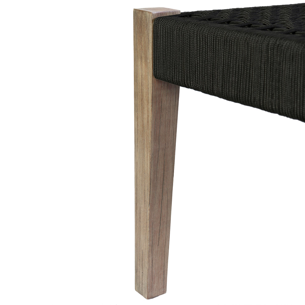 Camino Indoor Outdoor Dining Bench in Eucalyptus Wood and Grey Rope By Armen Living | Outdoor Stools & Benches | Modishstore - 14