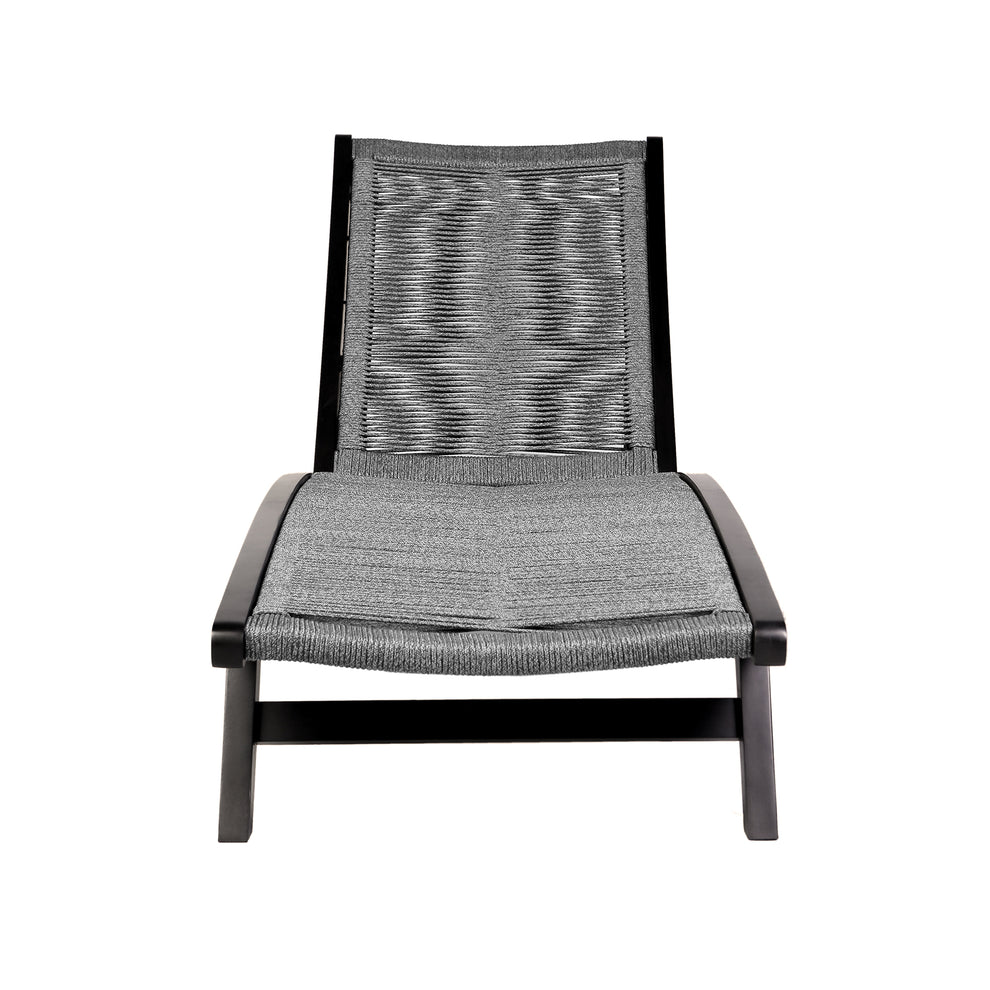 Chateau Outdoor Patio Adjustable Chaise Lounge Chair in Eucalyptus Wood and Grey Rope By Armen Living | Outdoor Chaise Lounges | Modishstore - 3
