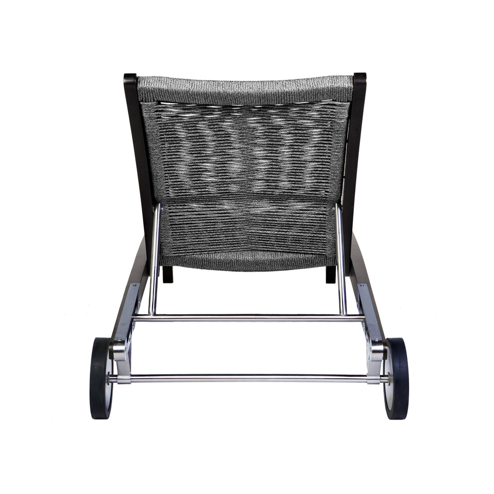 Chateau Outdoor Patio Adjustable Chaise Lounge Chair in Eucalyptus Wood and Grey Rope By Armen Living | Outdoor Chaise Lounges | Modishstore - 6