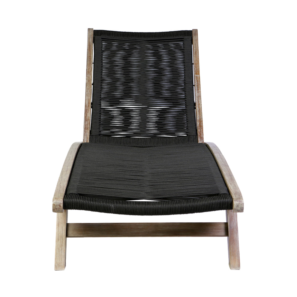 Chateau Outdoor Patio Adjustable Chaise Lounge Chair in Eucalyptus Wood and Grey Rope By Armen Living | Outdoor Chaise Lounges | Modishstore - 13