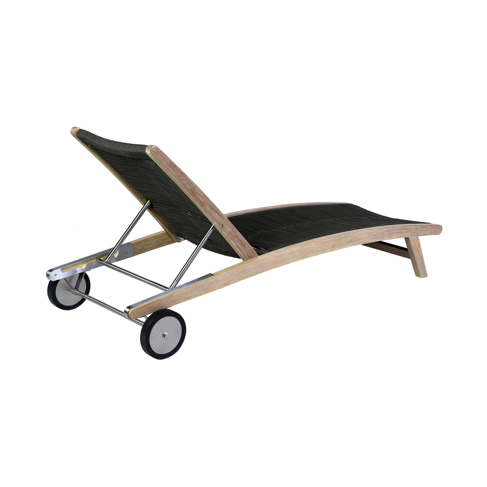 Chateau Outdoor Patio Adjustable Chaise Lounge Chair in Eucalyptus Wood and Grey Rope By Armen Living | Outdoor Chaise Lounges | Modishstore - 15