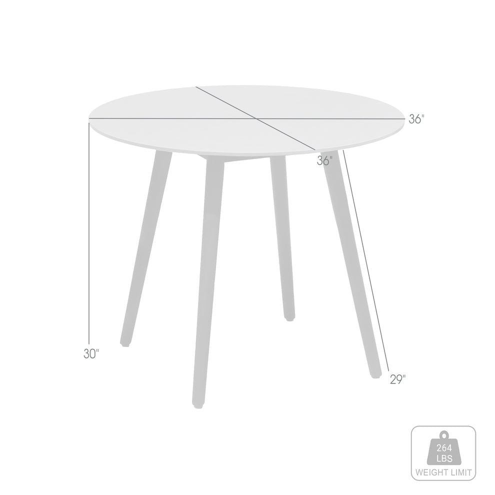 Sydney Outdoor Patio Round 36" Dining Table in Black Eucalyptus and Grey Stone By Armen Living | Outdoor Tables | Modishstore - 9