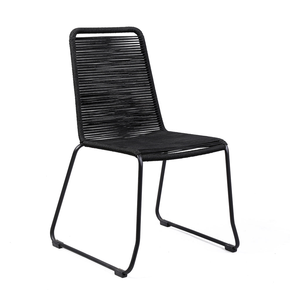 Koala and Shasta 5 Piece Outdoor Patio Dining Set in Light Eucalyptus Wood and Black Rope By Armen Living | Outdoor Dining Sets | Modishstore - 3