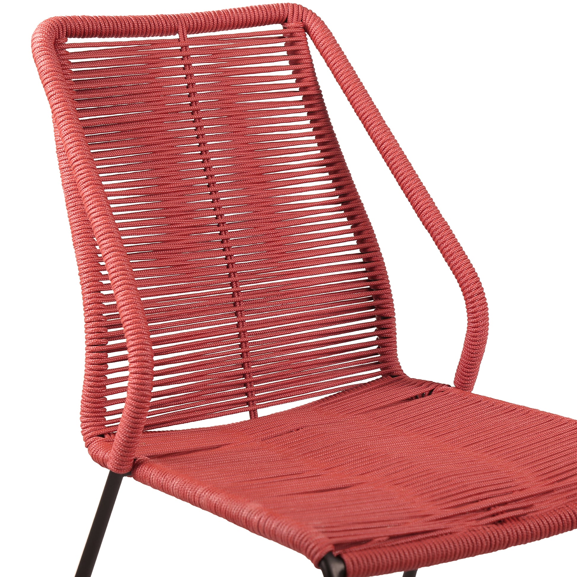 Sydney and Clip 3 Piece Outdoor Patio 36" Dining Set in Black Eucalyptus Wood and Black Rope By Armen Living | Outdoor Dining Sets | Modishstore - 27