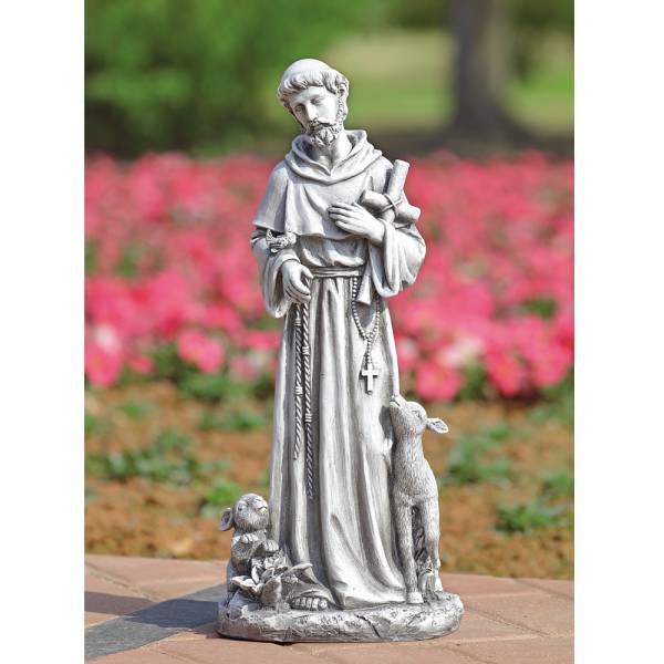 Saint Francis with Cross Garde By SPI Home | Sculptures | Modishstore