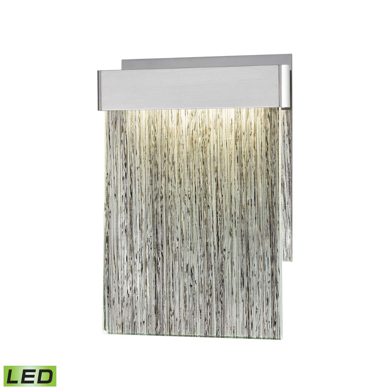 Meadowland 1-Light Sconce in Satin Aluminum and Chrome with Textured Glass - Integrated LED | Sconces | Modishstore