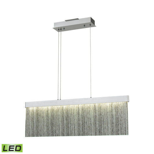 Meadowland 1-Light Island Light in Satin Aluminum and Chrome with Textured Glass - Integrated LED ELK Lighting | Pendant Lamps | Modishstore