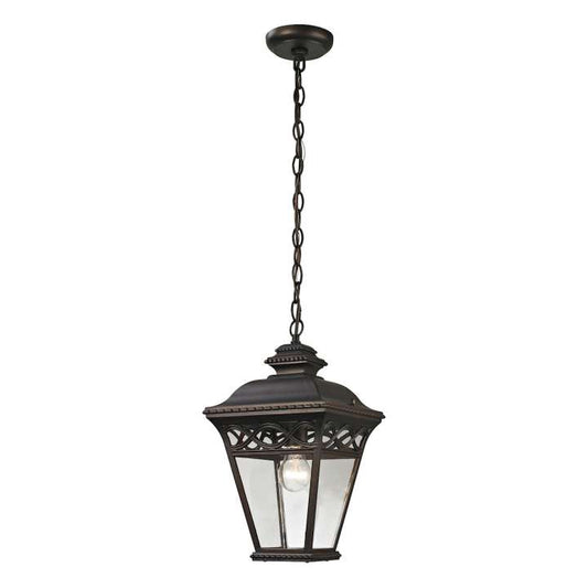 Mendham 1-Light Pendant Lantern in Hazelnut Bronze - Medium | Pendant Lamps | Modishstore