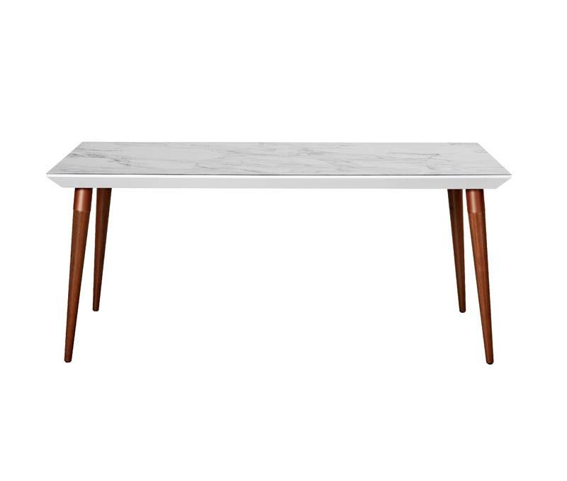 Manhattan Comfort Utopia 62.99" Modern Beveled Rectangular Dining Table with Glass Top | Dining Tables | Modishstore-5