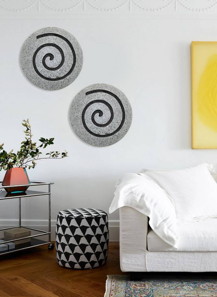 Screen Gems Sandstone Fine Polished Round Wall Decor W/Glass Pieces - Circle Design | Wall Decor | Modishstore-6