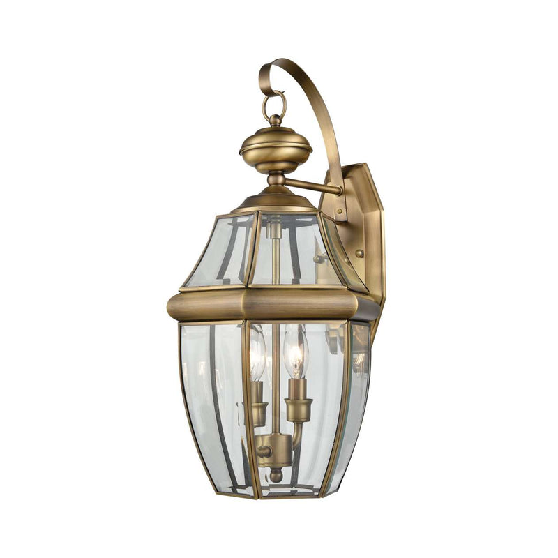 Ashford 2-Light Coach Lantern in Antique Brass - Medium | Sconces | Modishstore