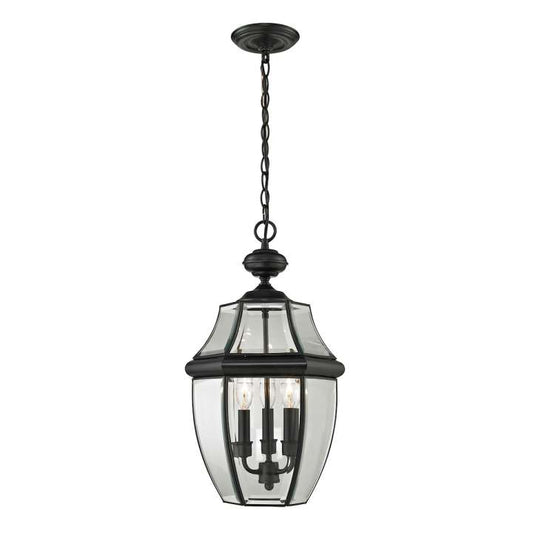 Ashford 3-Light Hanging Lantern in Black - Large | Pendant Lamps | Modishstore