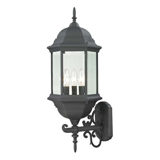 Spring Lake 3-Light Coach Lantern in Matte Textured Black - Large | Sconces | Modishstore