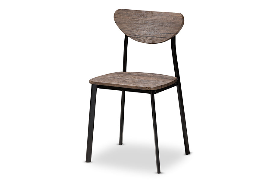 baxton studio ornette mid century modern matte black frame 5 piece dining set | Modish Furniture Store-3