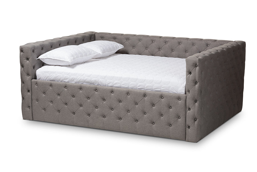 baxton studio anabella modern and contemporary grey fabric upholstered full size daybed | Modish Furniture Store-2