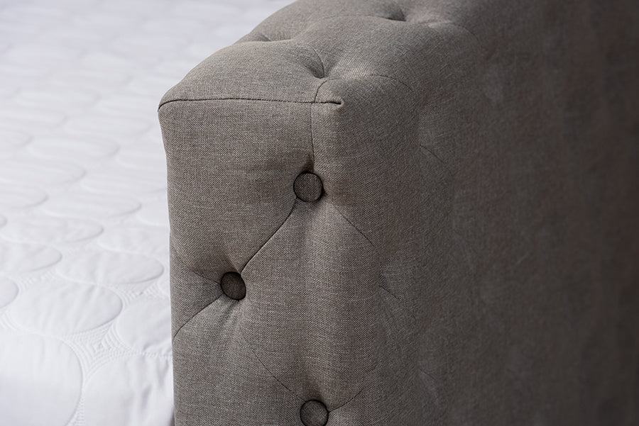 Baxton Studio Anabella Modern and Contemporary Grey Fabric Upholstered Queen Size Daybed | Daybeds | Modishstore - 5