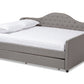 baxton studio eliza modern and contemporary grey fabric upholstered full size daybed with trundle | Modish Furniture Store-2