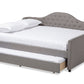 baxton studio eliza modern and contemporary grey fabric upholstered full size daybed with trundle | Modish Furniture Store-3