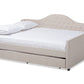 baxton studio eliza modern and contemporary light beige fabric upholstered full size daybed with trundle | Modish Furniture Store-2