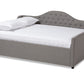 baxton studio eliza modern and contemporary grey fabric upholstered queen size daybed | Modish Furniture Store-2