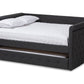 baxton studio alena modern and contemporary dark grey fabric upholstered full size daybed with trundle | Modish Furniture Store-2