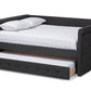baxton studio alena modern and contemporary dark grey fabric upholstered full size daybed with trundle | Modish Furniture Store-3