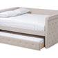 baxton studio alena modern and contemporary light beige fabric upholstered full size daybed with trundle | Modish Furniture Store-3