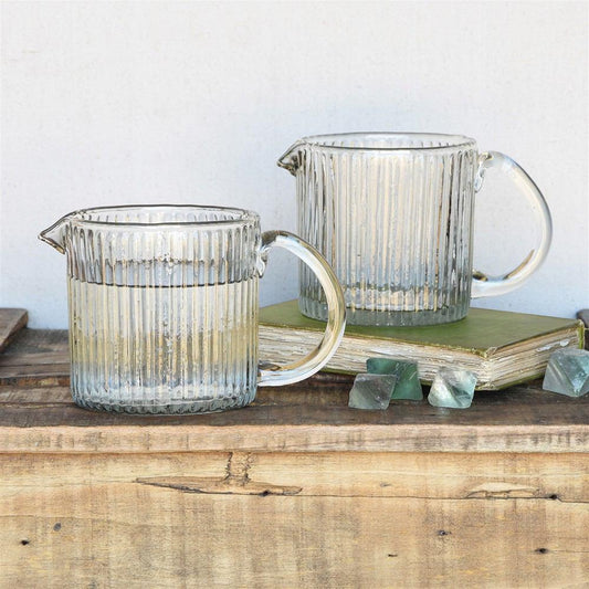HomArt Glass Pitcher - Ribbed - Set of 4 - Feature Image | Modishstore | Beverage Dispensers