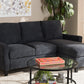 Baxton Studio Greyson Modern And Contemporary Dark Grey Fabric Upholstered Reversible Sectional Sofa | Sofas | Modishstore - 2